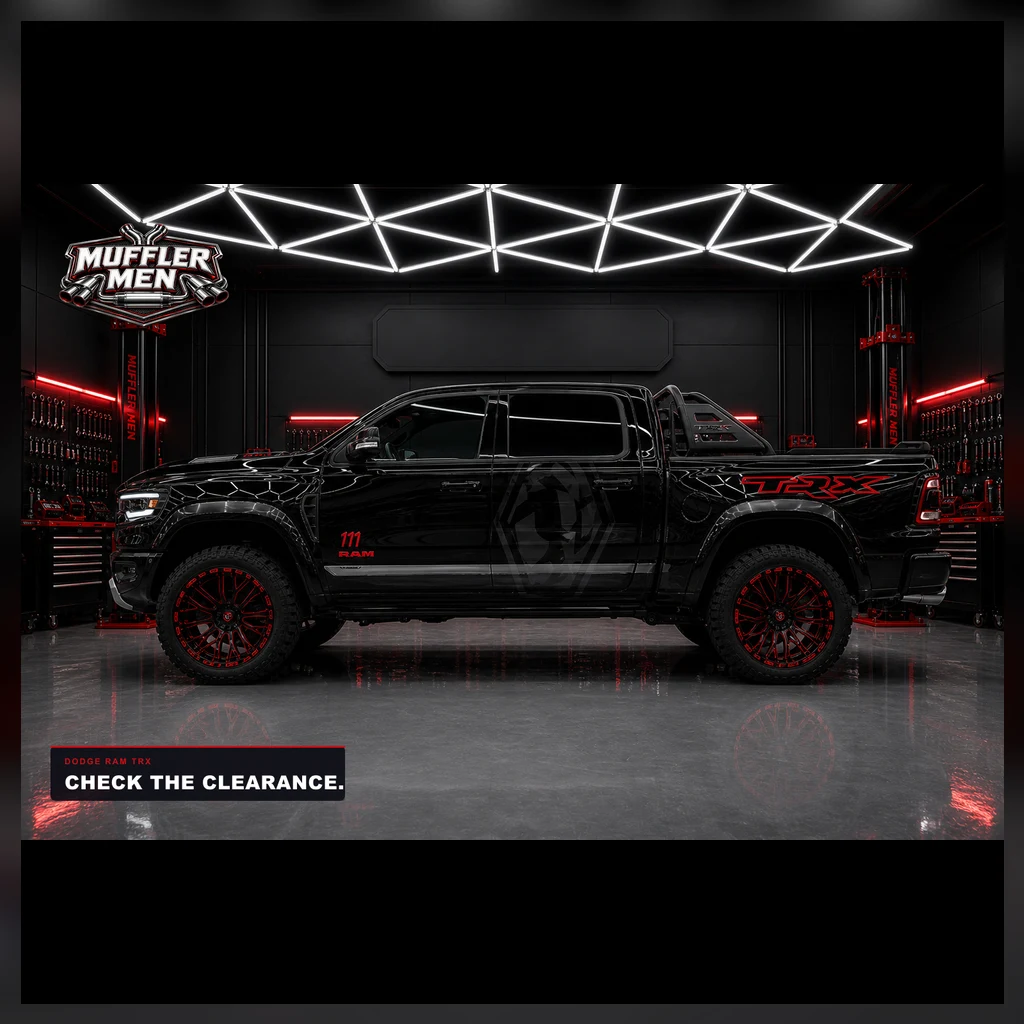Dodge RAM TRX side clearance view for Oak Flats Muffler Men exhaust advice