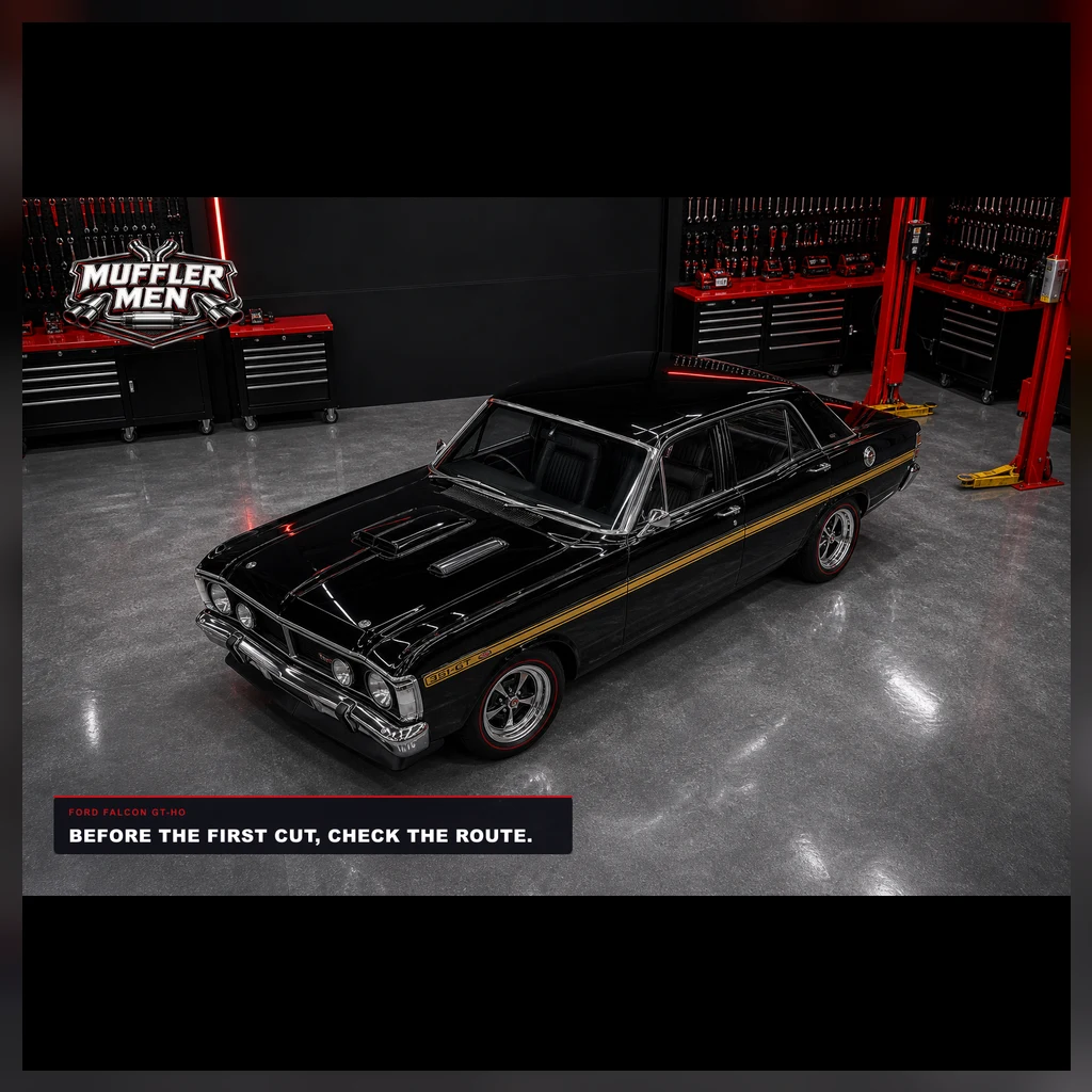 Ford Falcon GT-HO underbody routing for Oak Flats Muffler Men exhaust advice